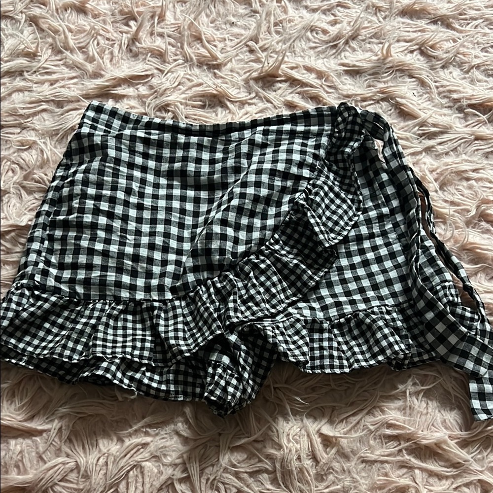Rare Editions Black and White Checkered Skort